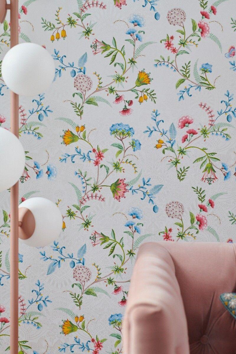 Pip Studio Pip Studio La Majorelle Vliesbehang Wit Geel