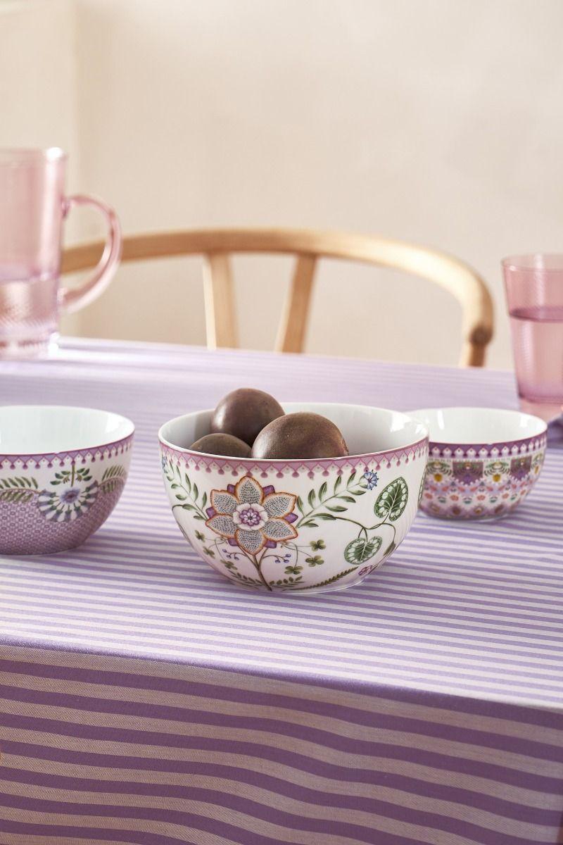 Pip Studio Lily & Lotus Kom Lila 18cm Wit