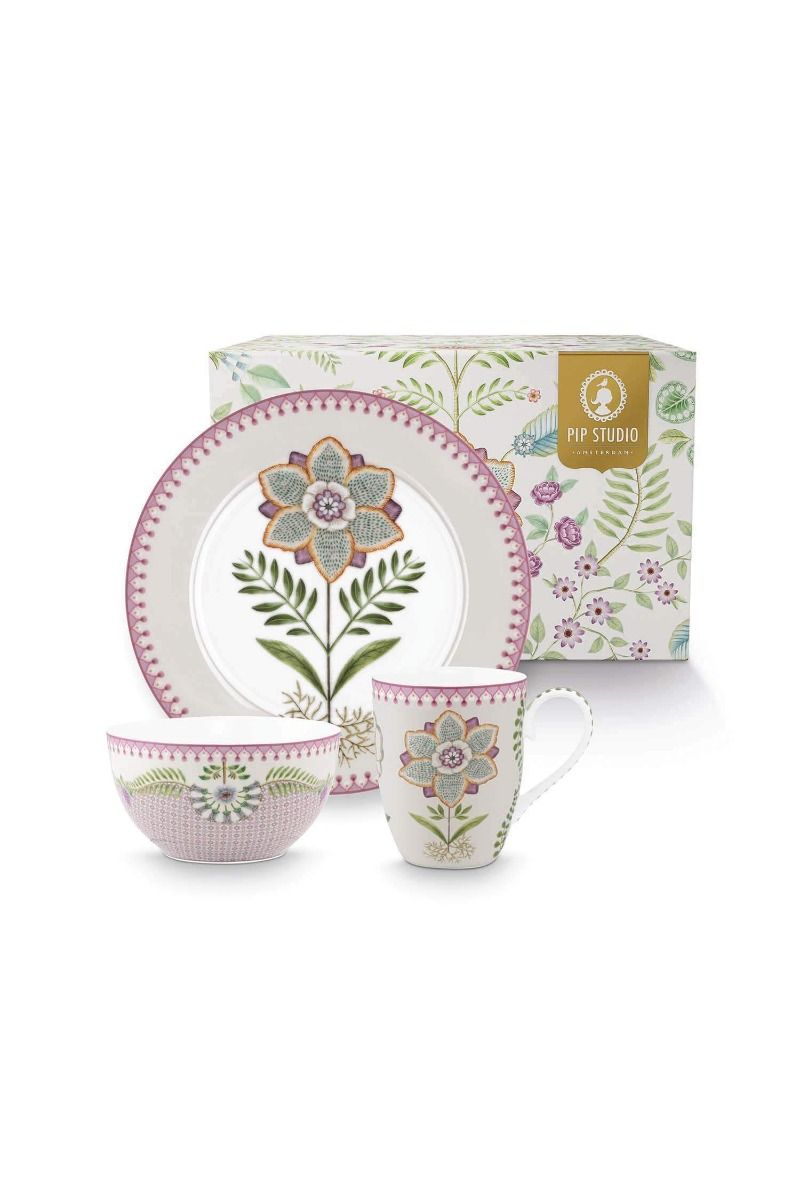 pip studio Lily & Lotus Ontbijt Set/3 Lila Paars