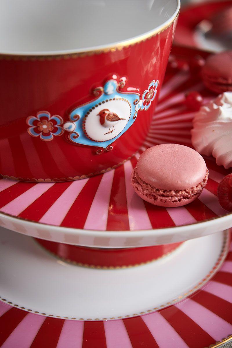 Pip Studio Love Birds Kom Rood 15 Cm Rood