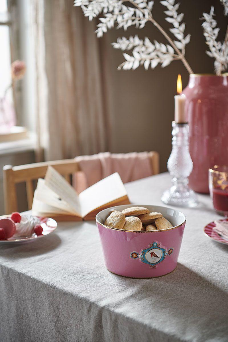 Pip Studio Love Birds Kom Roze 15 Cm Rood