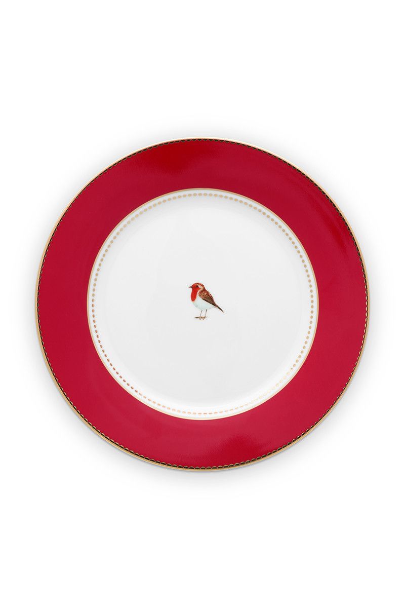 pip studio Love Birds Ontbijtbord Rood 21 cm Rood