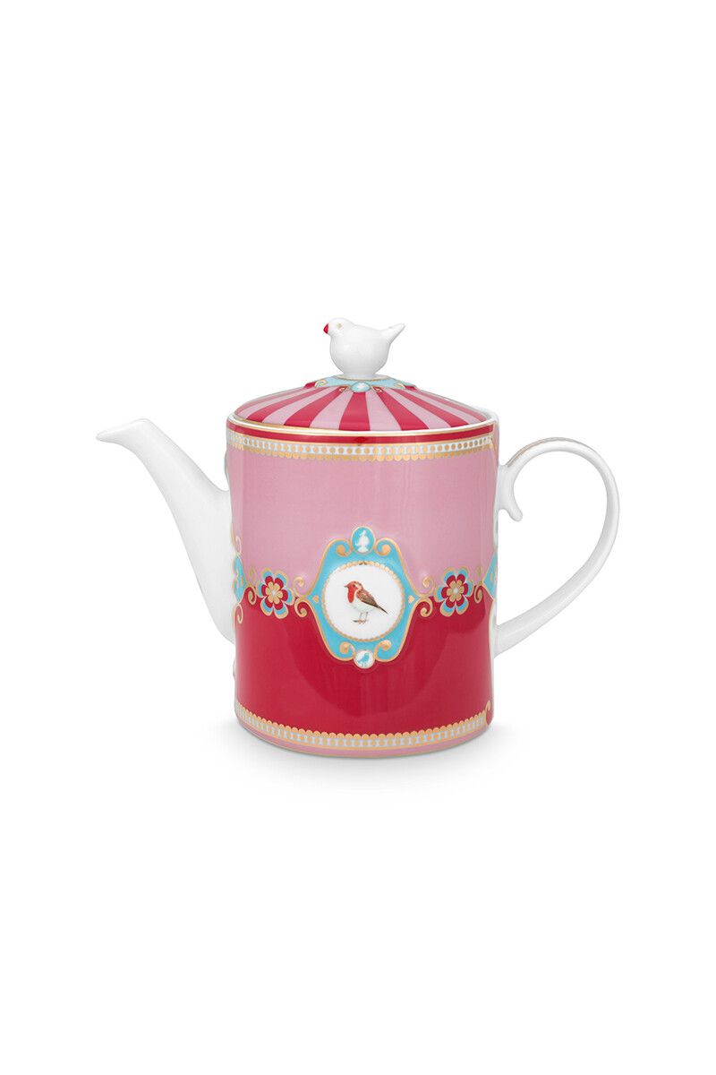 pip studio Love Birds Theepot Medium Rood/Roze