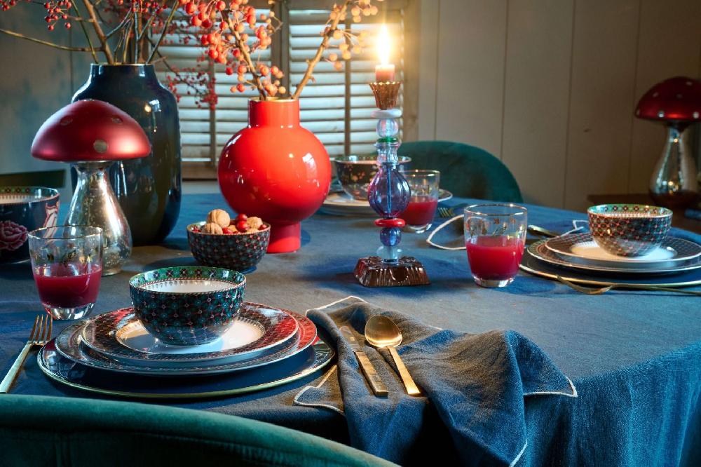 Pip Studio Metalen Schaal Donkerblauw 32cm