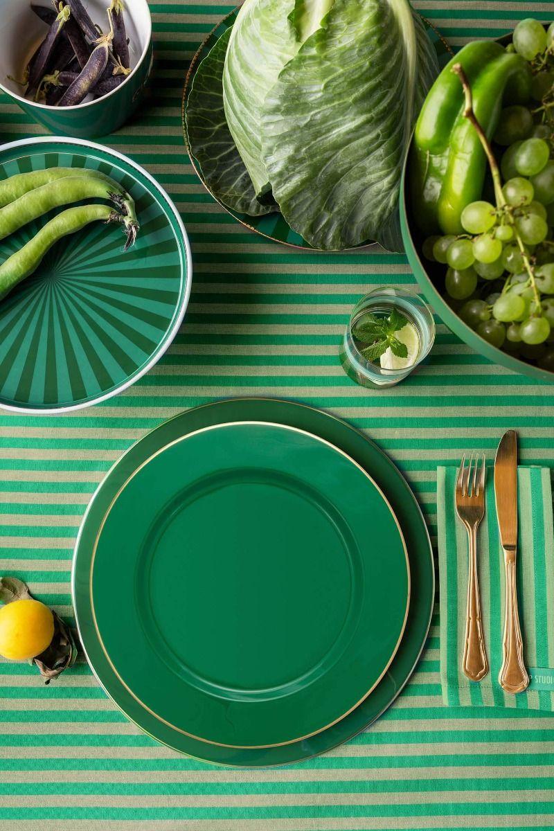 Pip Studio Metalen Schaal Donkergroen 32cm