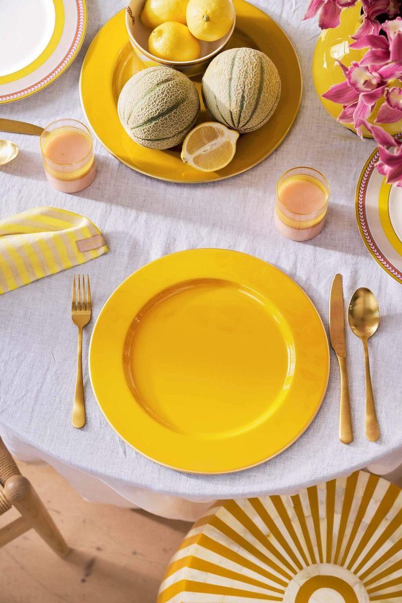 Pip Studio Metalen Schaal Geel 32cm