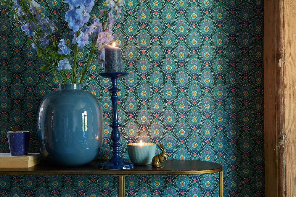 Pip Studio Metalen Vaas Blauw 32cm Khaki