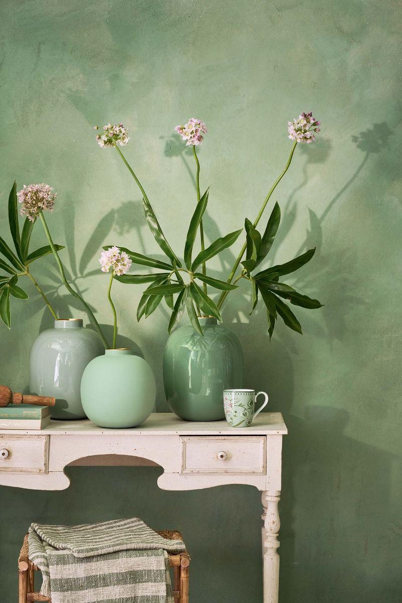 Pip Studio Metalen Vaas Mat Heldergroen 23cm