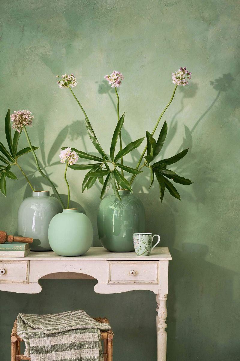 Pip Studio Metalen Vaas Middengroen 32cm Khaki