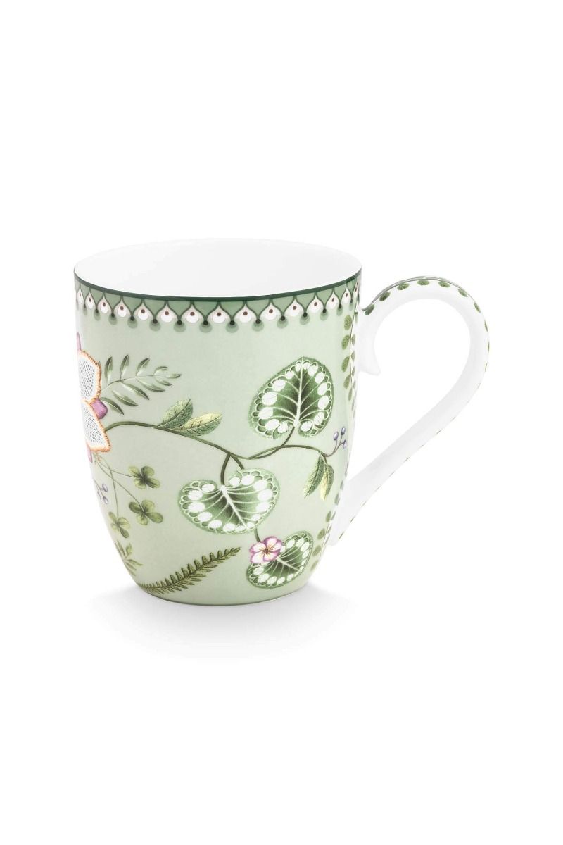 pip studio Mok XL Lily&Lotus Licht Groen Wit