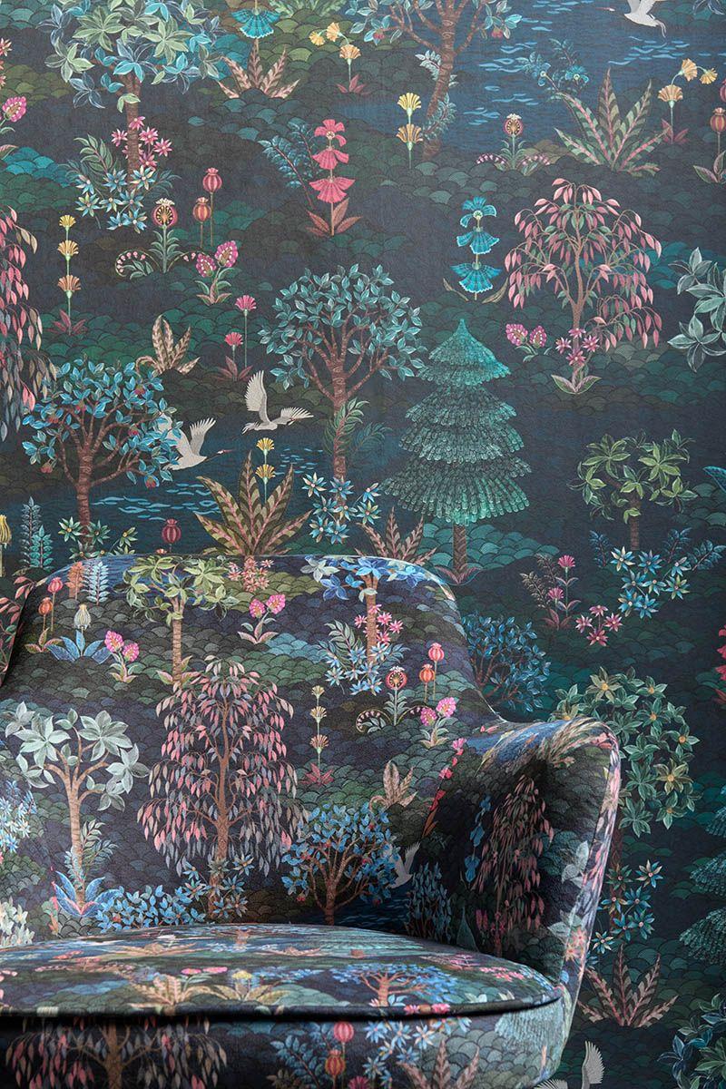 Pip Studio Pip Studio Pip Garden Infinito Wallpower Donker Blauw