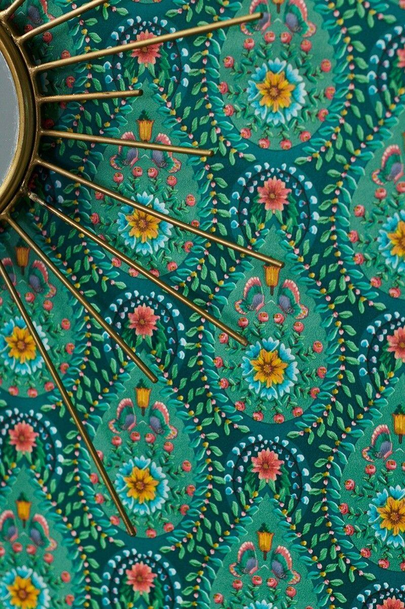 Pip Studio Pip Studio Raindrops Vliesbehang Groen Geel