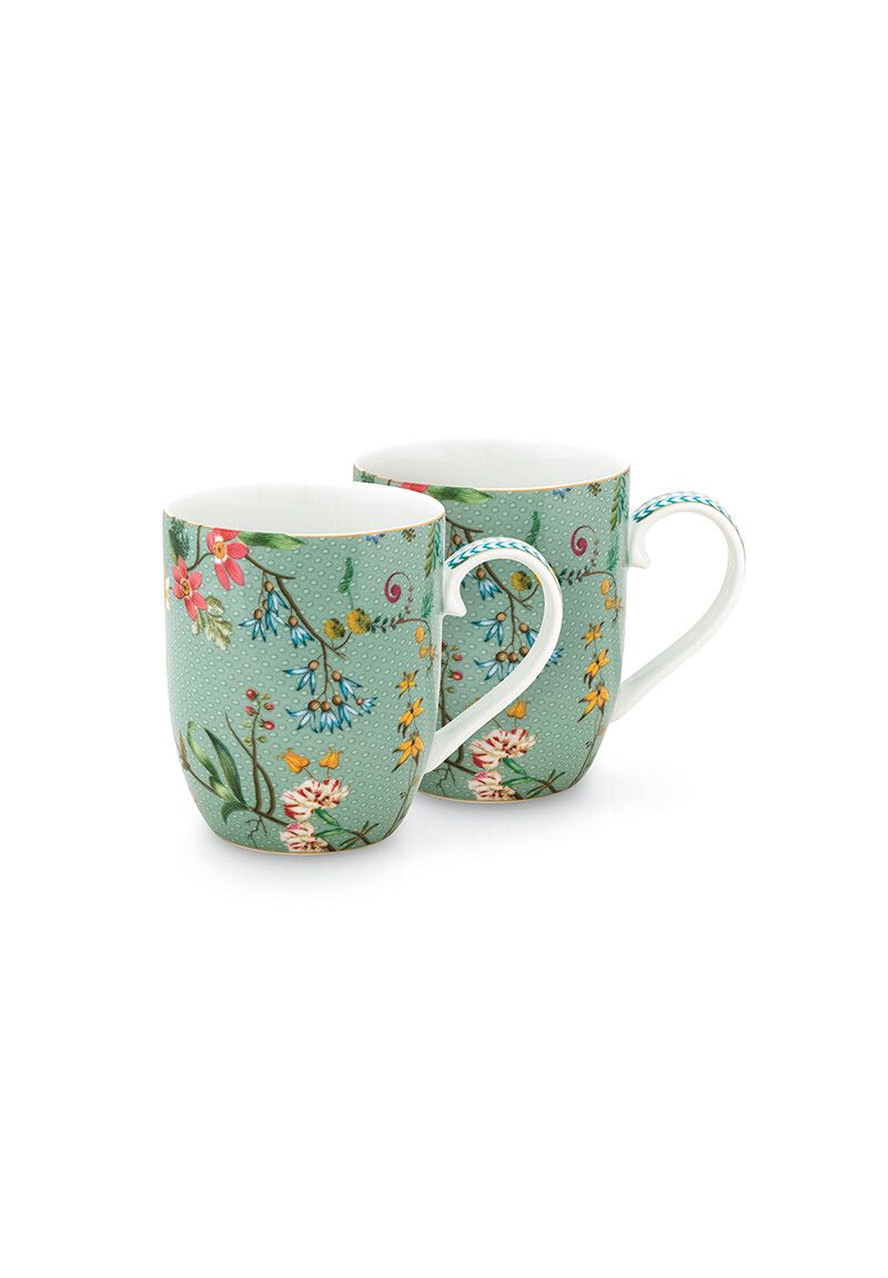 pip studio Set/2 Mokken Klein Jolie Bloemen Blauw