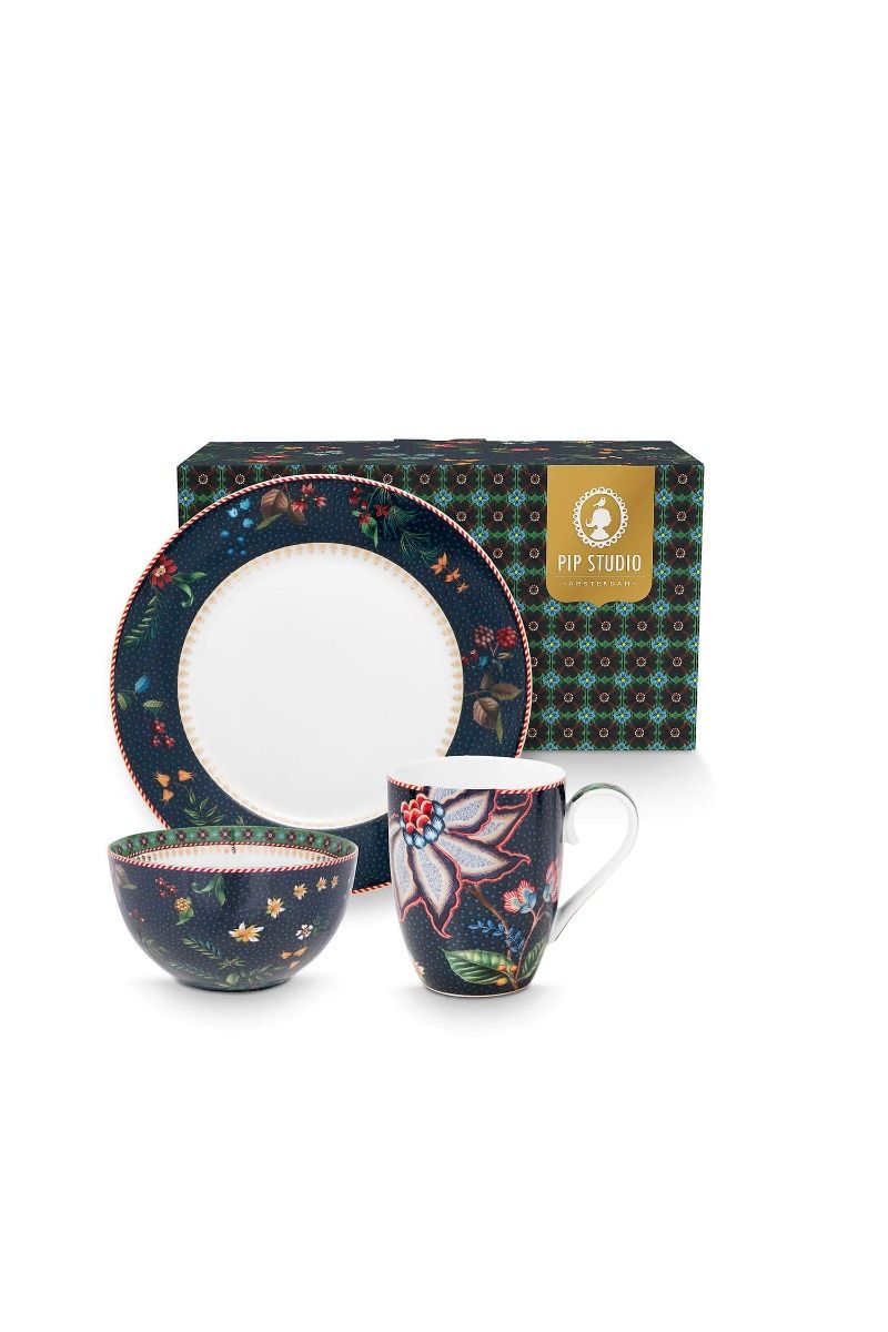 pip studio Set/3 Ontbijt Set Berry Blues