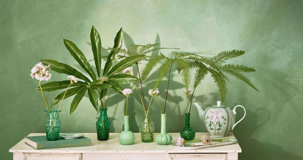 Pip Studio Set/3 Vazen Glas Klein Zachtgroen Groen