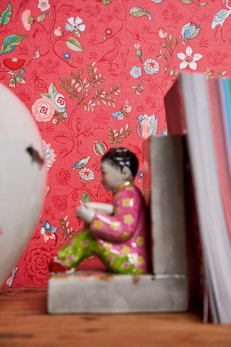Pip Studio Pip Studio Spring To Life Vliesbehang Rood/Roze Wit