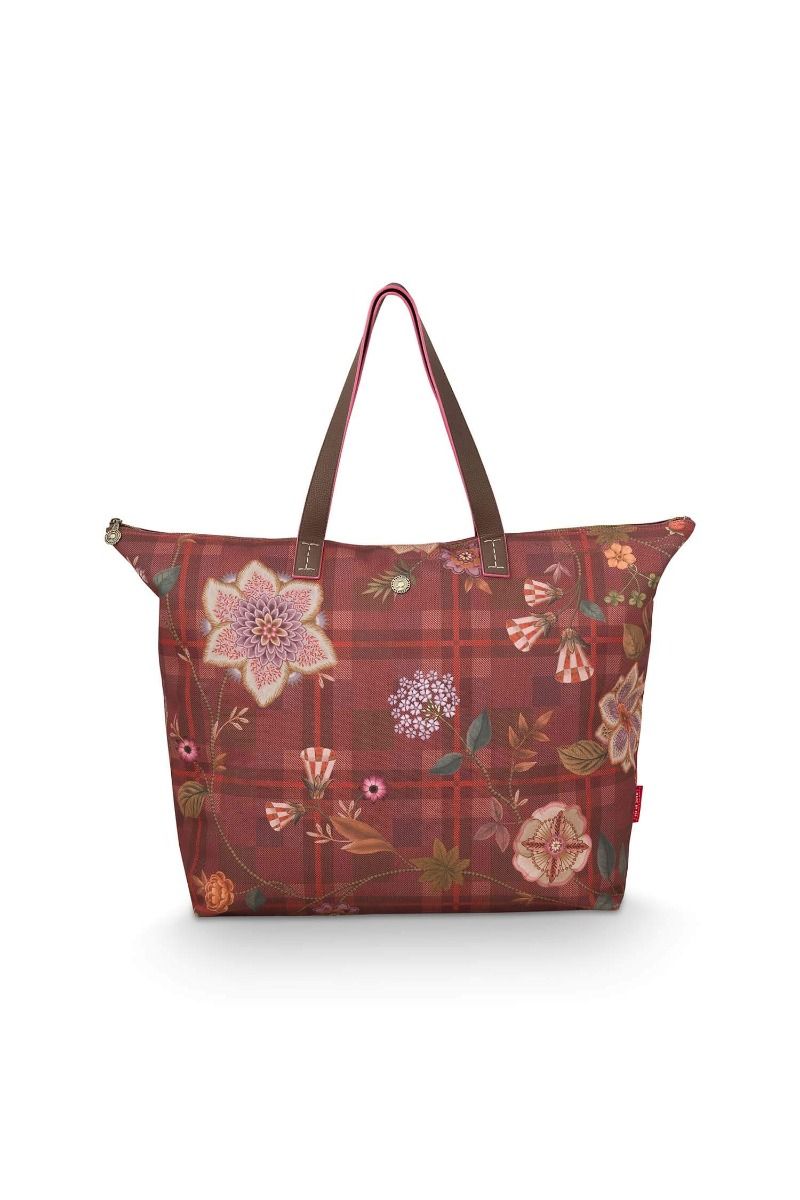 pip studio Tilda Tote Bag Flores Felices Rood Rood