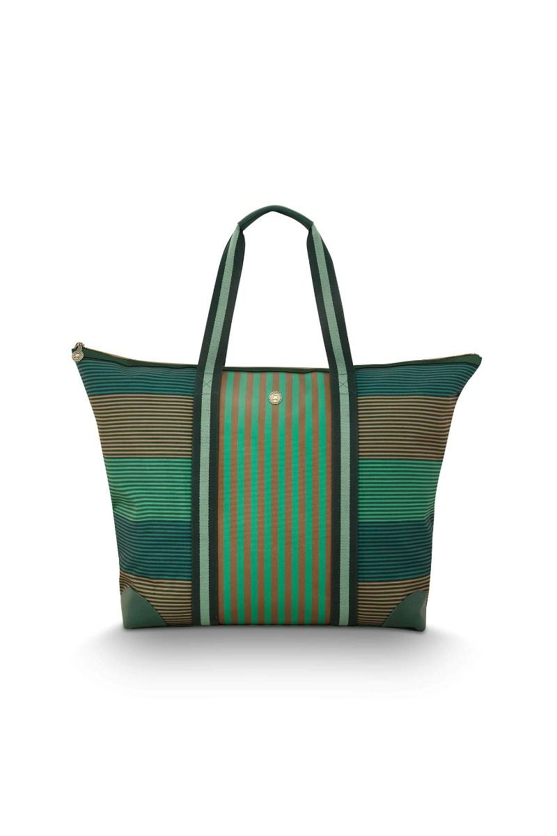 pip studio Tilda Tote Bag Large Streep Groen Blauw