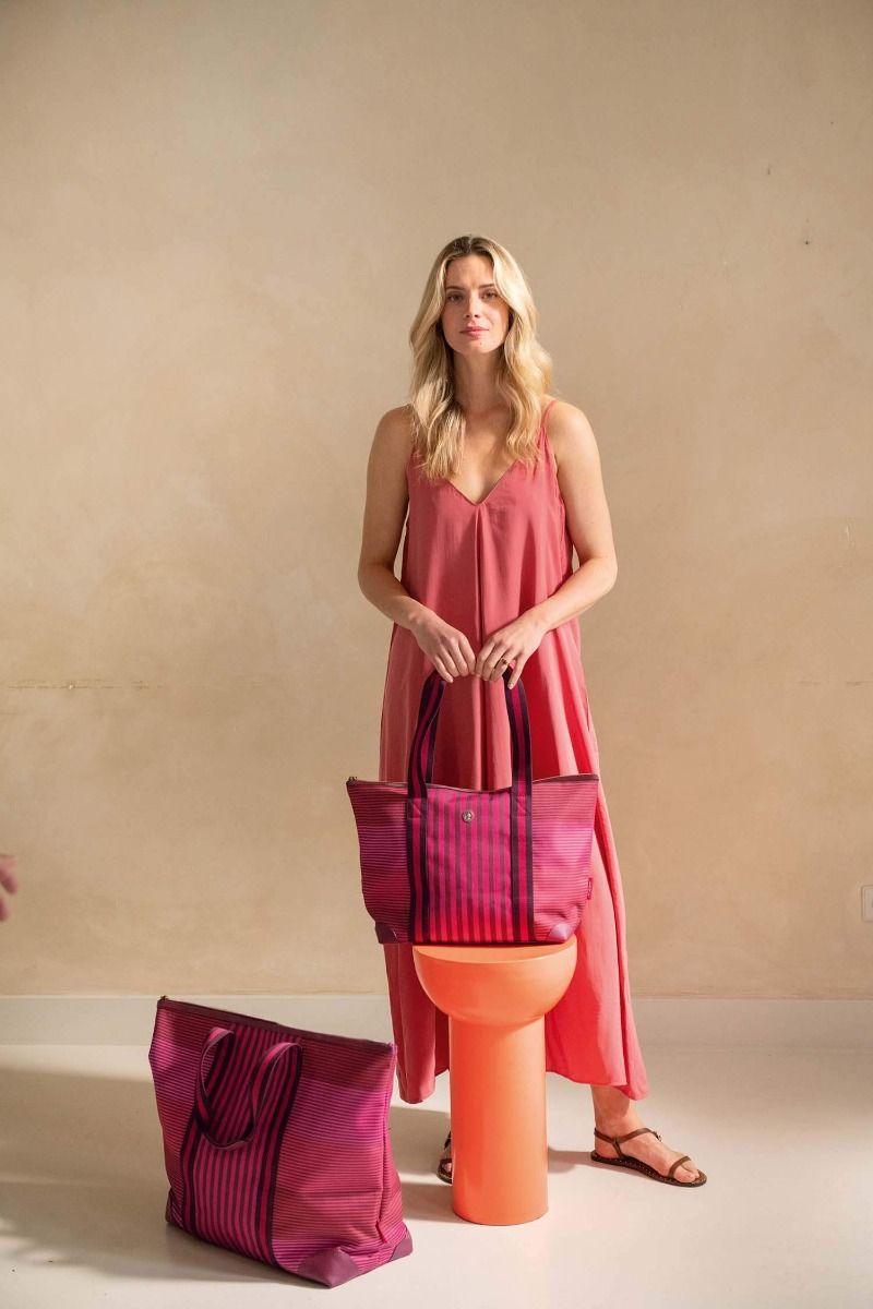 Pip Studio Tilda Tote Bag Large Streep Roze Blauw