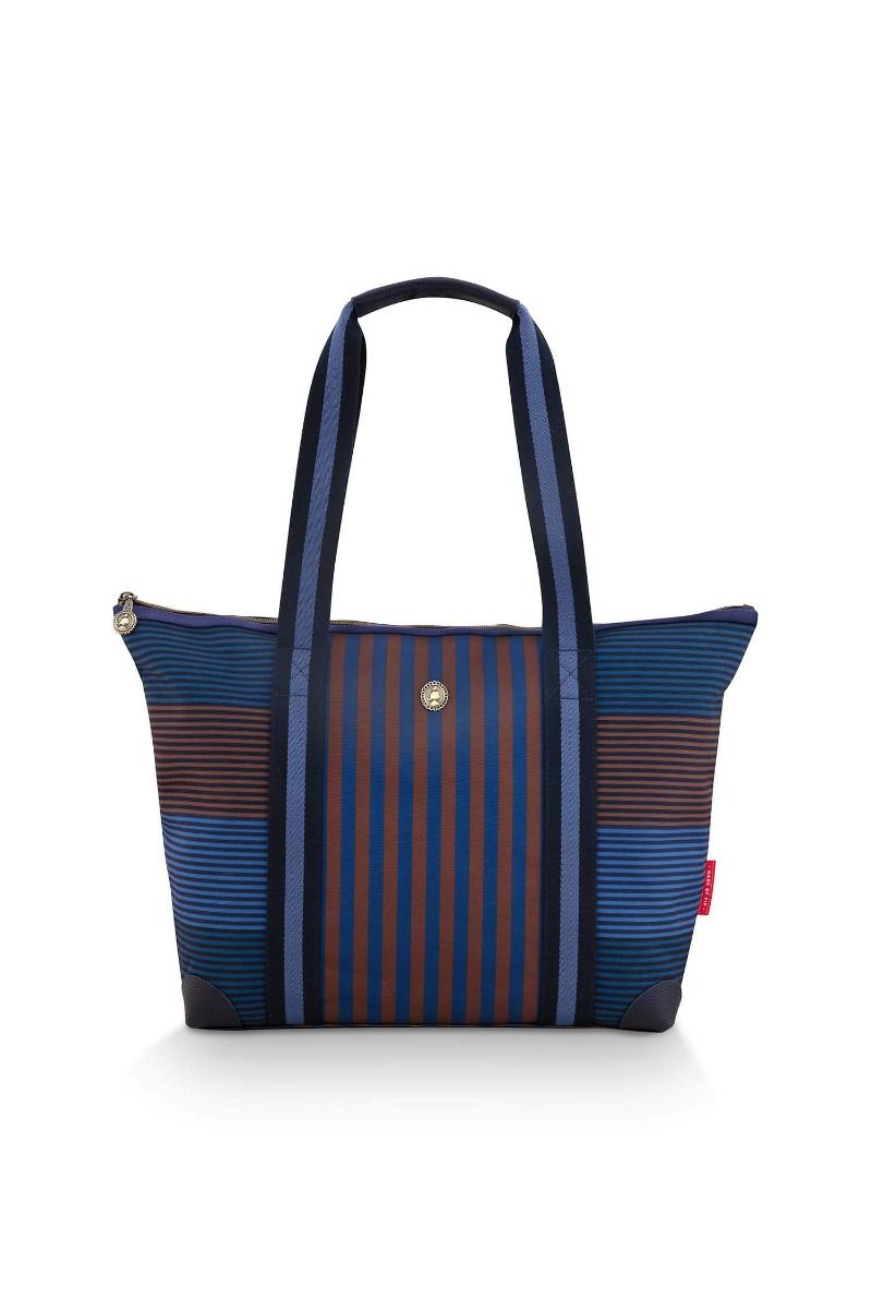 pip studio Tilda Tote Bag Medium Streep Blauw Roze