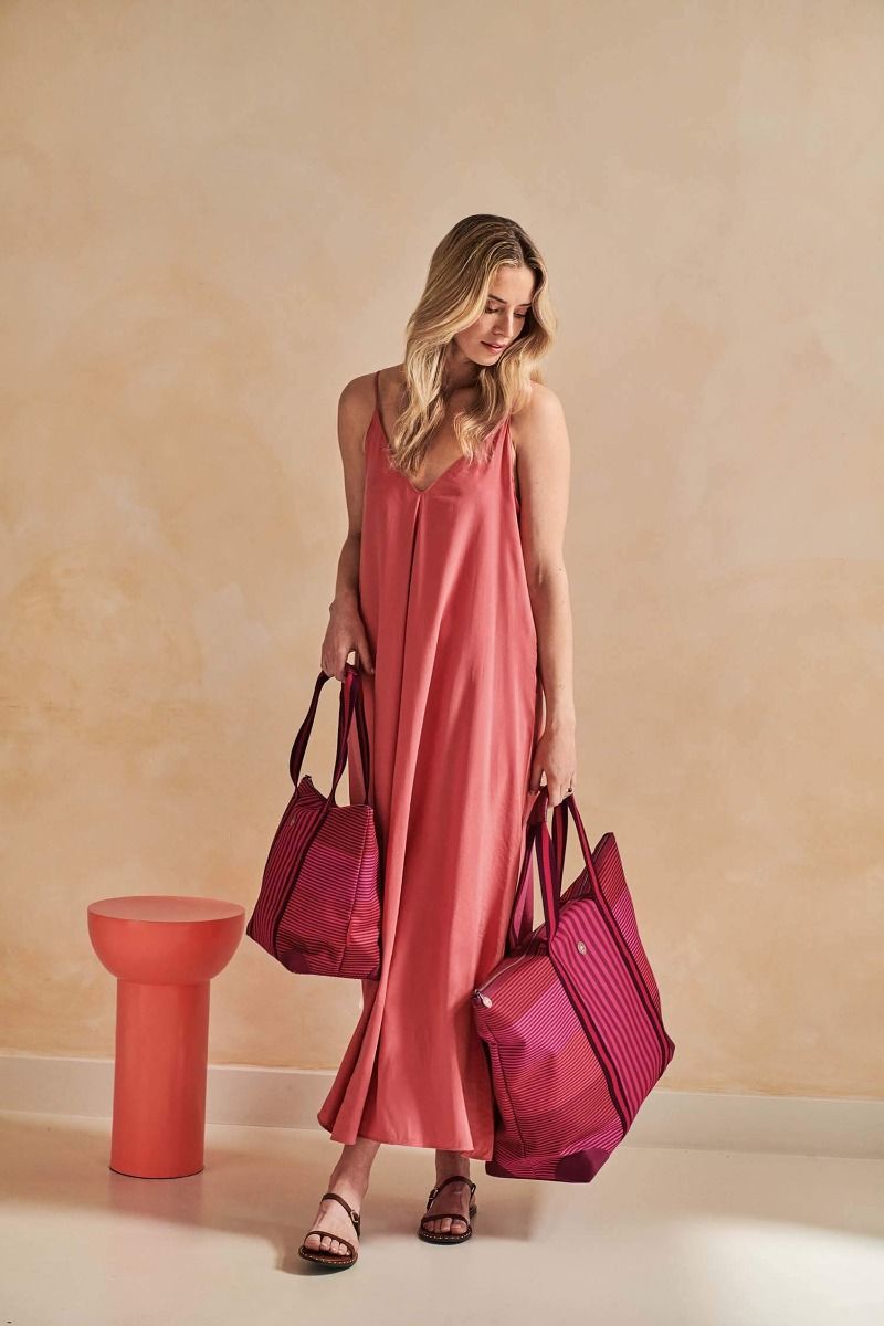 Pip Studio Tilda Tote Bag Medium Streep Roze Roze