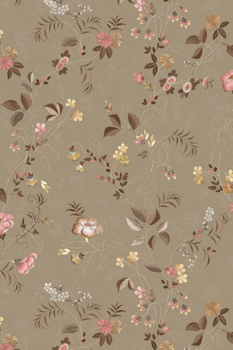 Pip Studio Pip Studio Tokyo Blossom Vliesbehang Khaki Geel