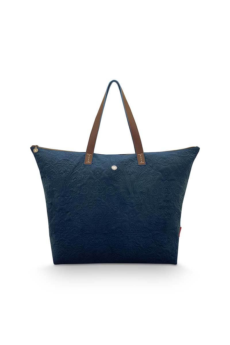 Pip Studio Tote Bag Velvet Quiltey Days Blauw Rood
