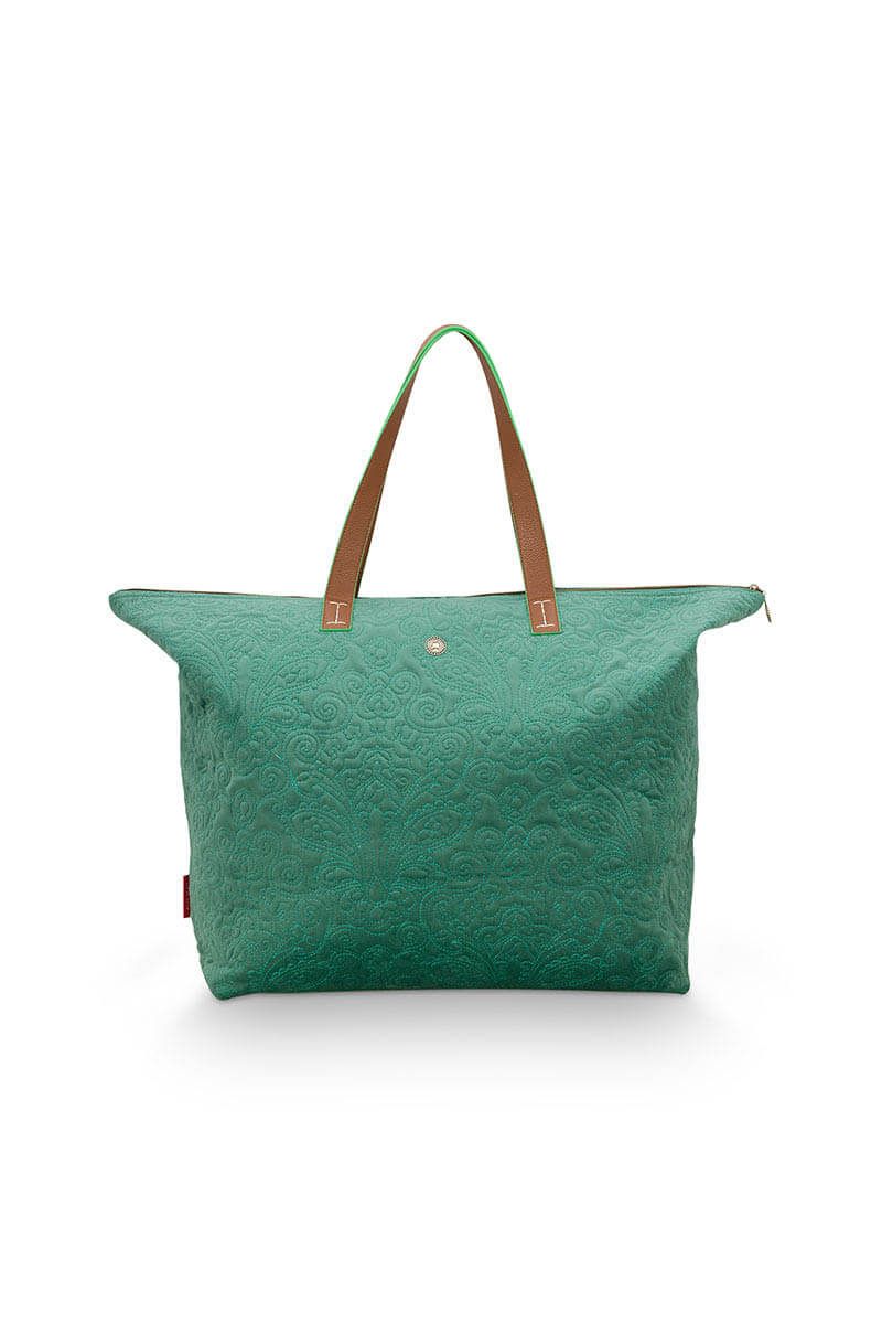 pip studio Tote Bag Velvet Quiltey Days Groen Rood