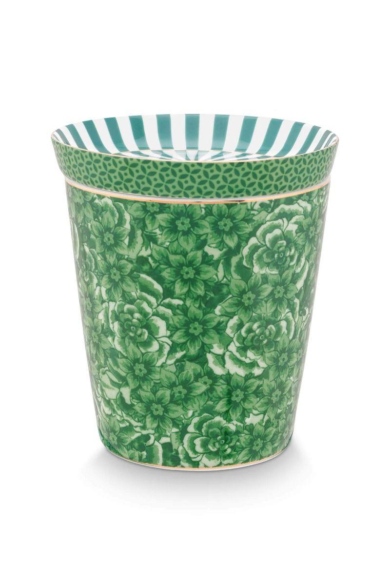pip studio Royal Stripes Mok Bloemen & Theetip Groen Groen