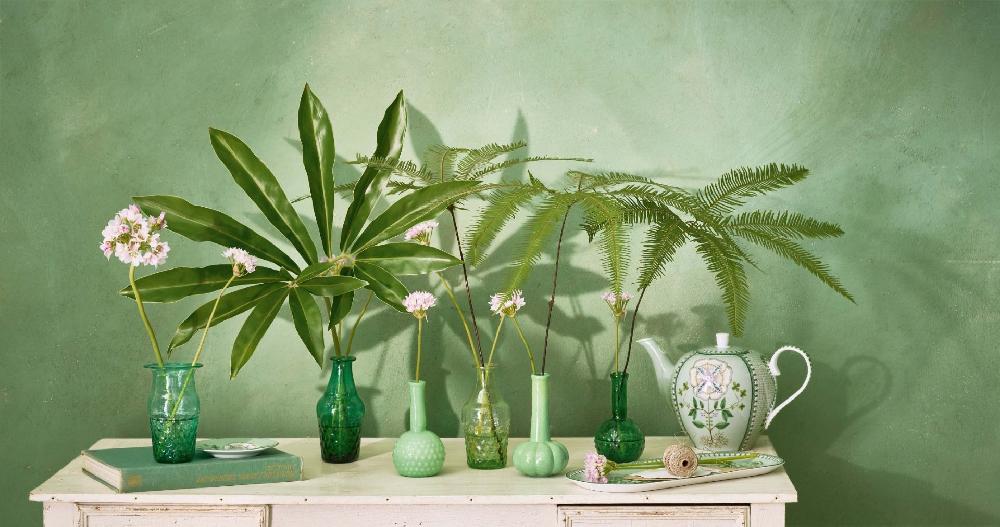 Pip Studio Set/3 Vazen Glas Klein Blauw-Groen Groen