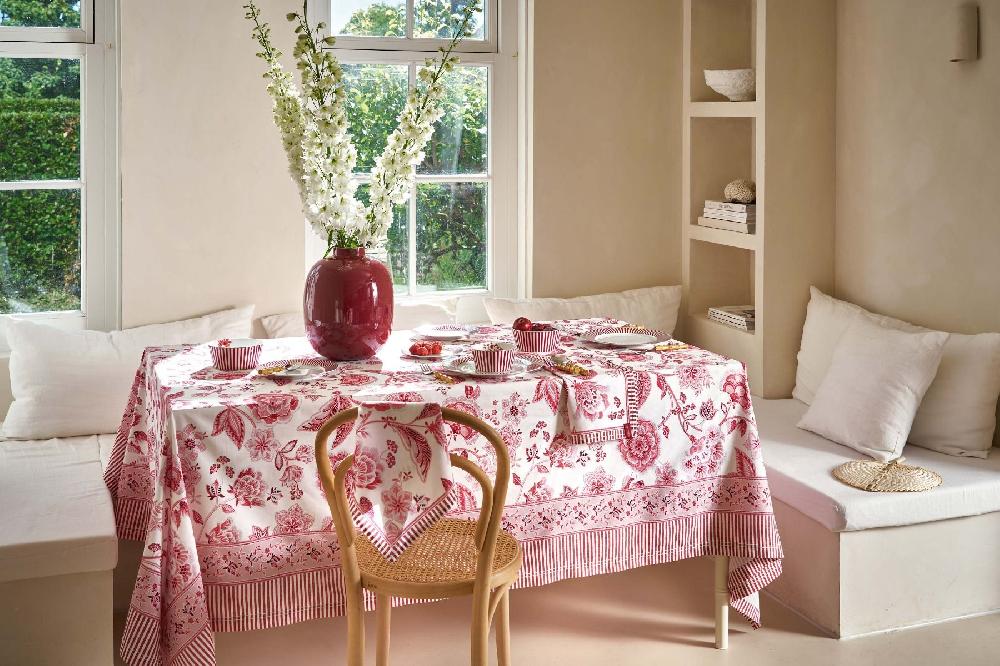 Pip Studio Set/4 Servetten Royal Regal Flower Rood Rood