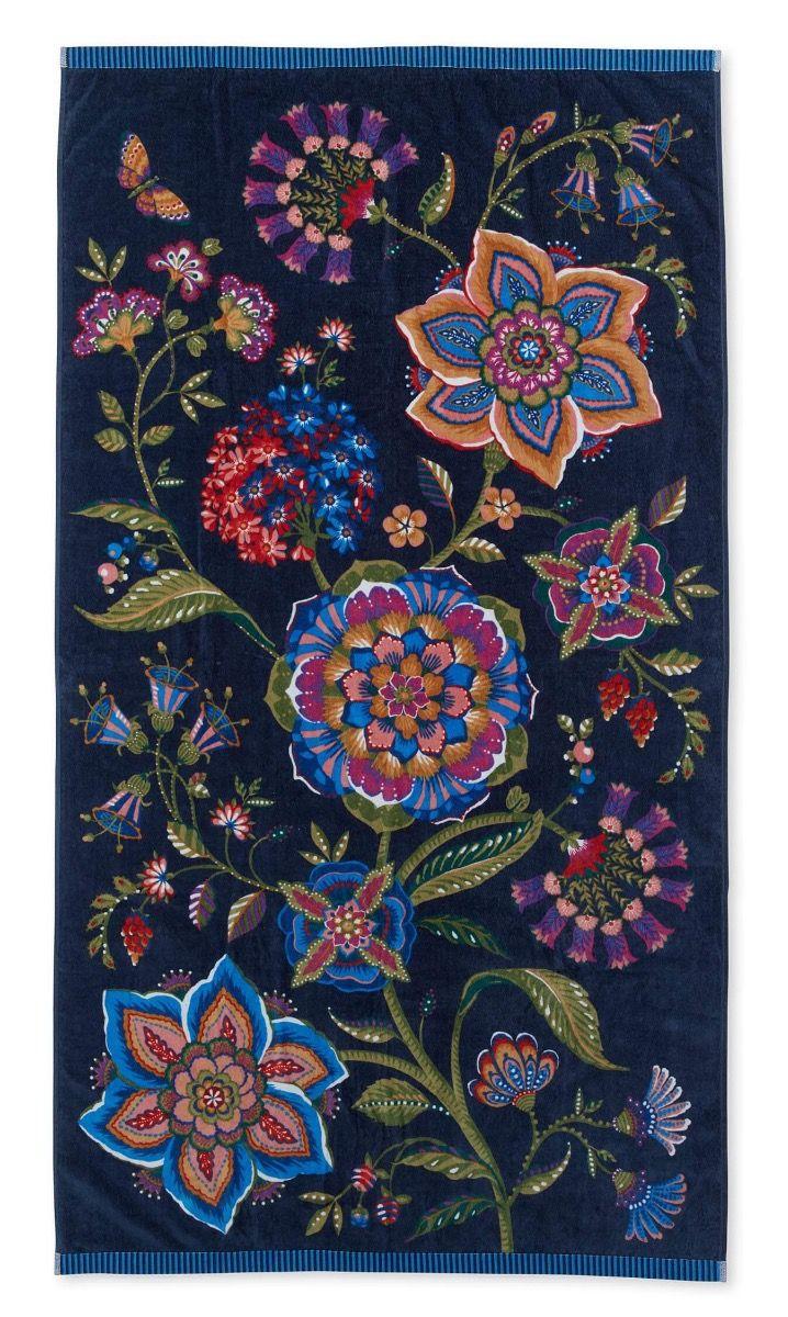 pip studio Strandlaken Viva La Vida Donkerblauw Blauw