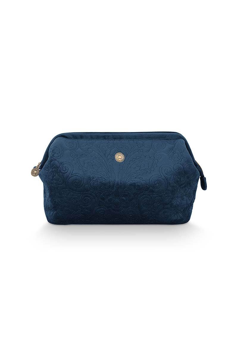 pip studio Toilettas Buidel Extra Groot Velvet Quiltey Days Blauw Blauw