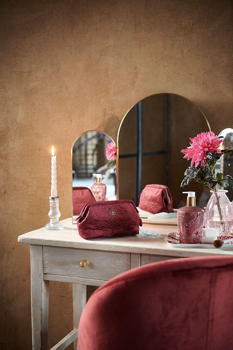 Pip Studio Toilettas Buidel Klein Velvet Quiltey Days Rood Groen