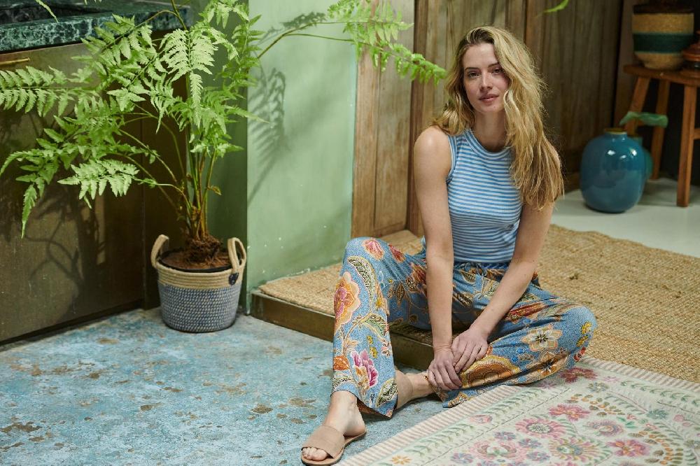 Pip Studio Trinity Top Mouwloos Little Sumo Stripe Blauw Zand