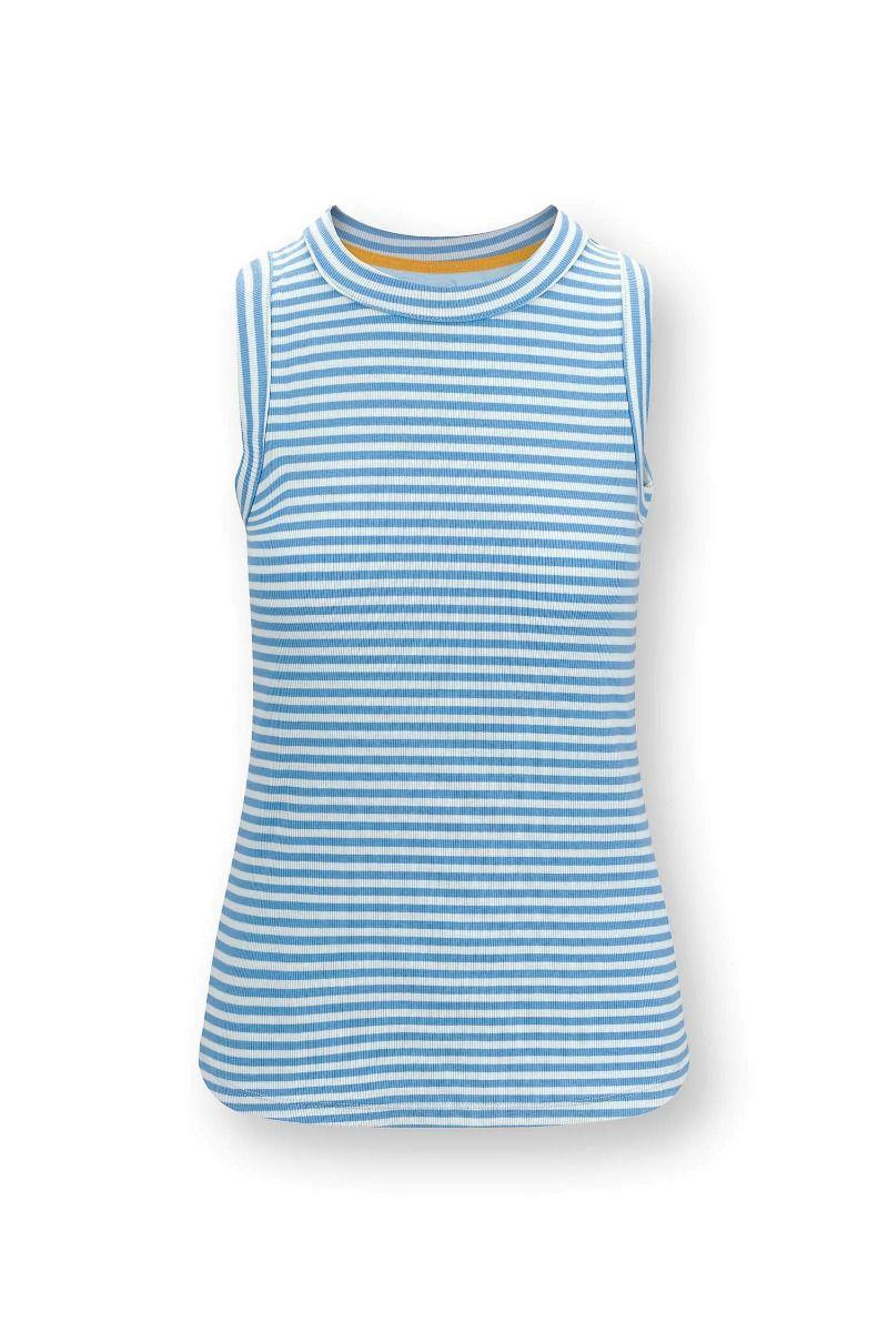 pip studio Trinity Top Mouwloos Little Sumo Stripe Blauw Zand