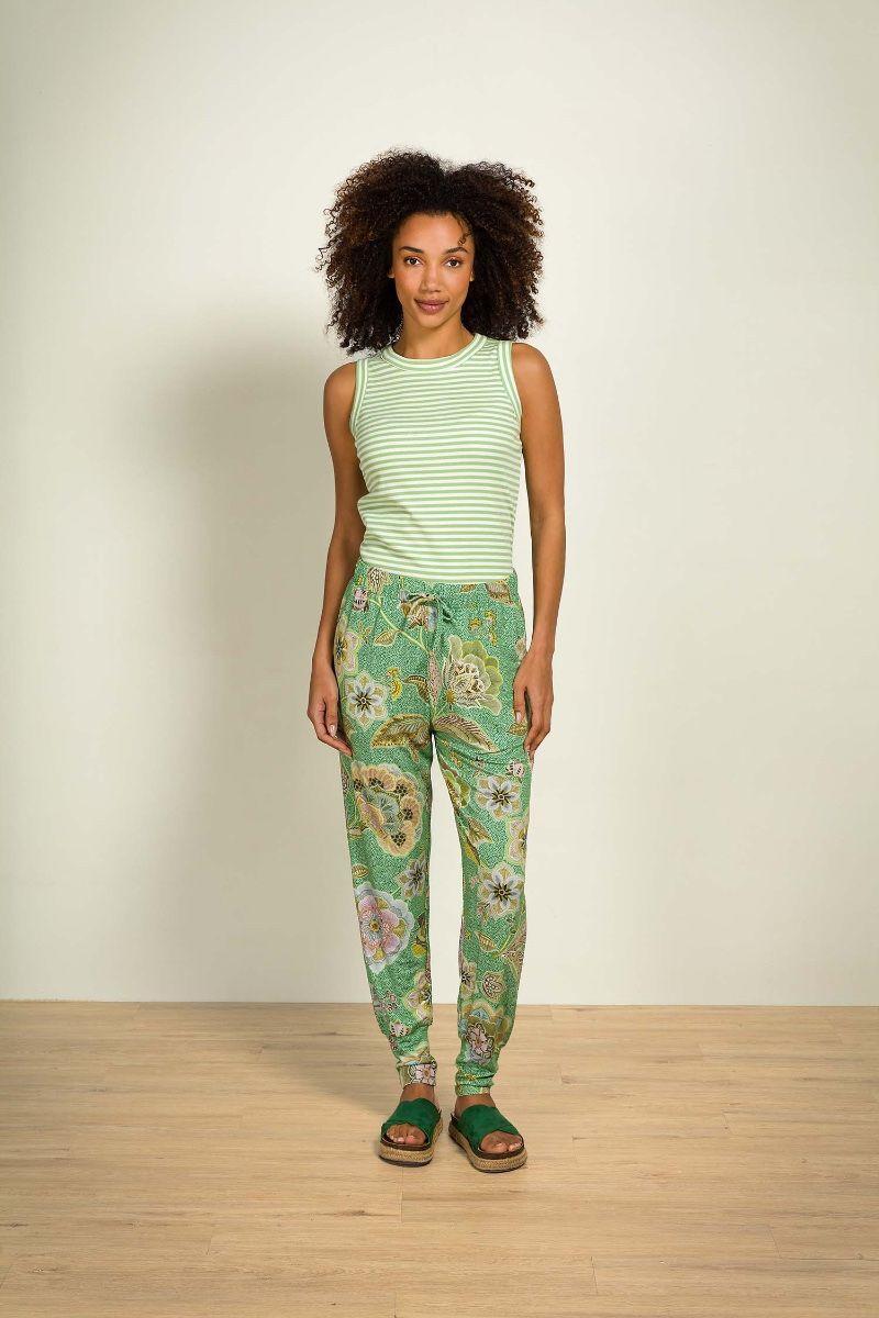 Pip Studio Trinity Top Mouwloos Little Sumo Stripe Groen Zand