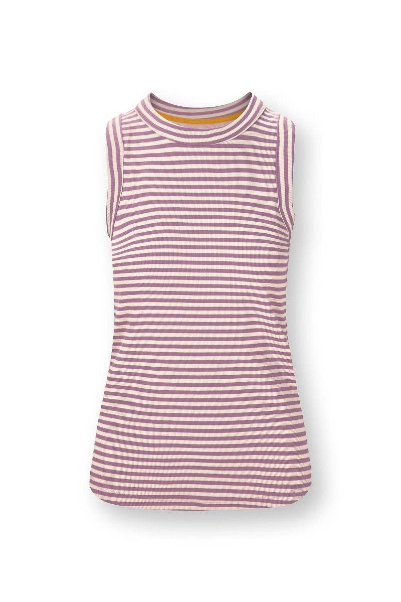 pip studio Trinity Top Mouwloos Little Sumo Stripe Lila Zand
