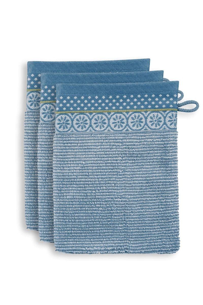 pip studio Washandje Set/3 Soft Zellige Blauw/Grijs 16X22cm Paars