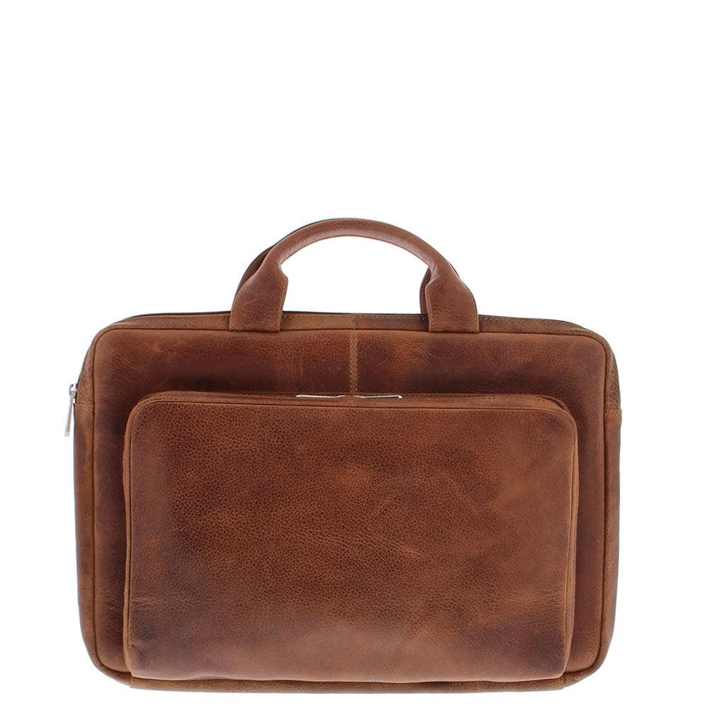 plevier Plevier Esplanade laptop sleeve/tas 16 inch cognac