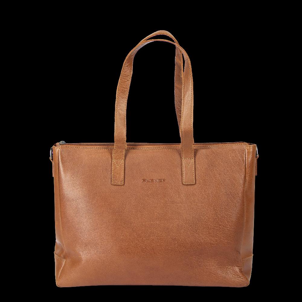 plevier Plevier Agaat shopper 16 inch cognac