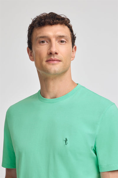 Polo Club Aquamarijn Basic T-shirt Met Ronde Hals En Geborduurd Rigby Best