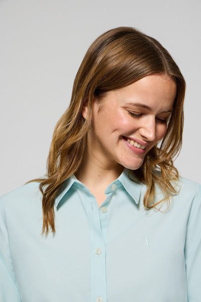 polo club Aquamarijn regular fit Oxford-hemd met geborduurd Rigby Go-logo