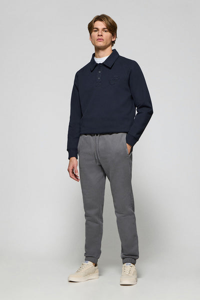 polo club Asfaltgrijze joggingbroek met Polo Club-details