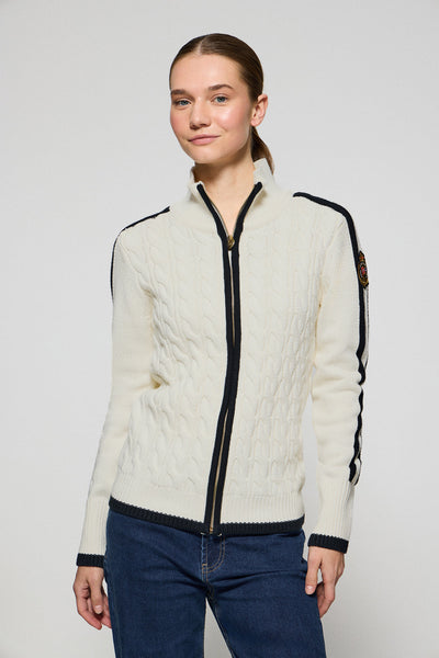 polo club Beige cardigan met ritssluiting en Nautic Polo Club-detail
