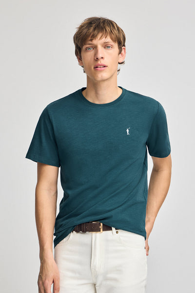 polo club Blauw T-shirt van gemêleerd katoen met geborduurd Rigby Go-logo