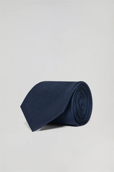 polo club Effen blauwe stropdas van zijde met Polo Club-logo