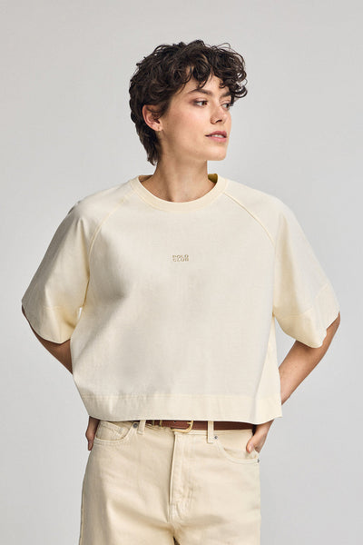 polo club Gebroken wit T-shirt Danae met geborduurd logo