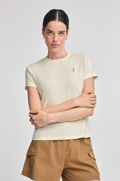 polo club Gebroken wit T-shirt met ronde hals en geborduurd Rigby Go-logo polo club Gebroken wit T-shirt met ronde hals en geborduurd Rigby Go-logo