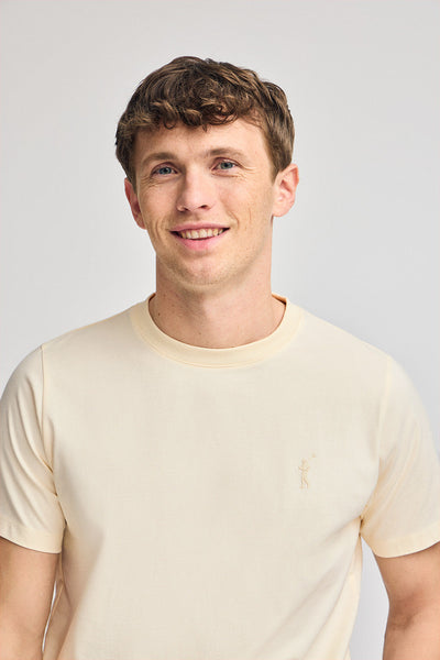 polo club Gebroken wit T-shirt met ronde hals en rubberen Big Rigby Go-logo